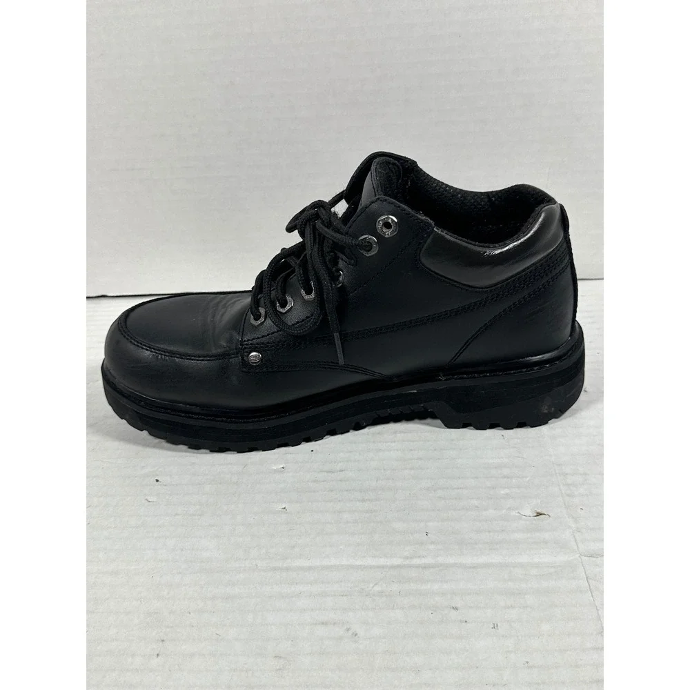 Skechers Mens Y2K Jammers4470EW Black Leather Extra Wide Fit Work Boots Size 9.5